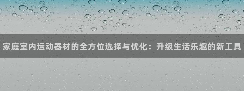 德国意昂4集团：家庭室内运动器材的全方位选择与优化：升级生活