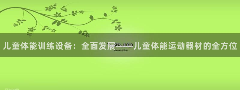 意昂体育4平台：儿童体能训练设备：全面发展——儿童体