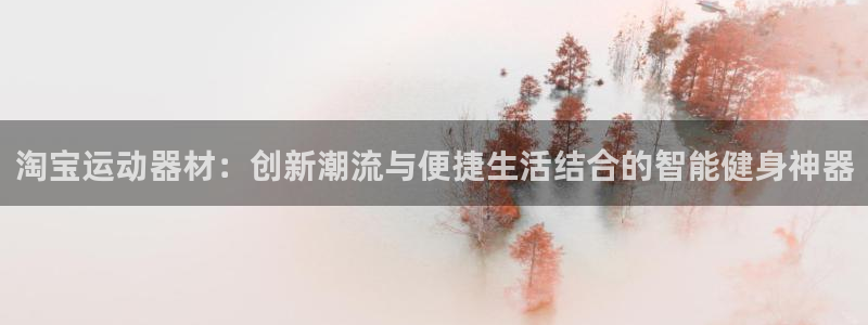 意昂4开户：淘宝运动器材：创新潮流与便捷生活结合的智能健身神